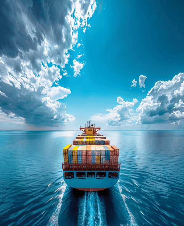 Container ship at port